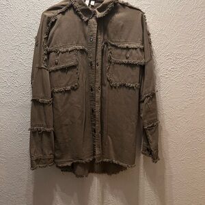 Elan Olive Green Casual Shirt